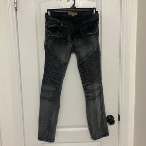 Grey Balmain lookalike Skinny Biker Jeans
